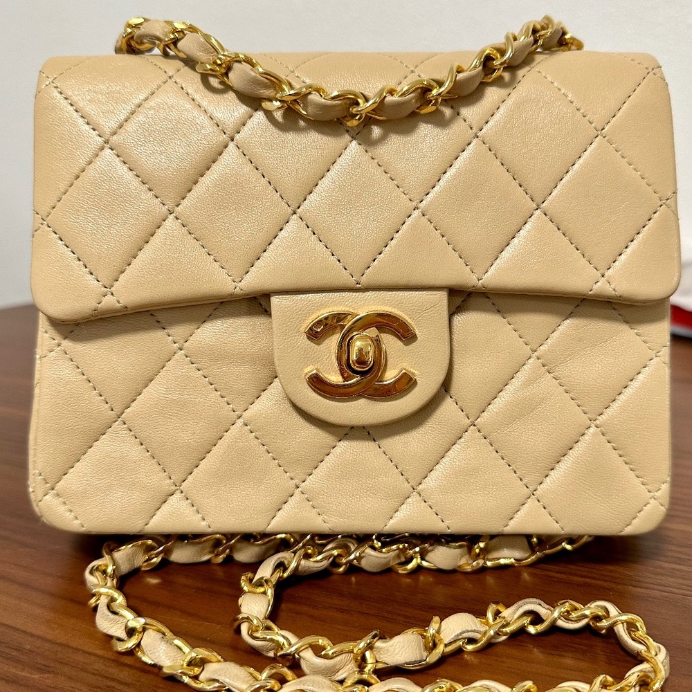 Chanel Vintage Mini Square Flap Quilted Lambskin